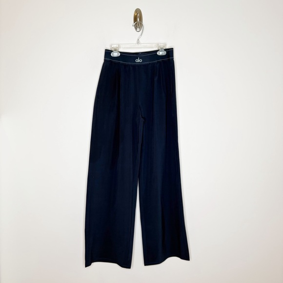 Alo Suit Up Wide Leg Trouser Navy Blue XS - Picture 2 of 6
